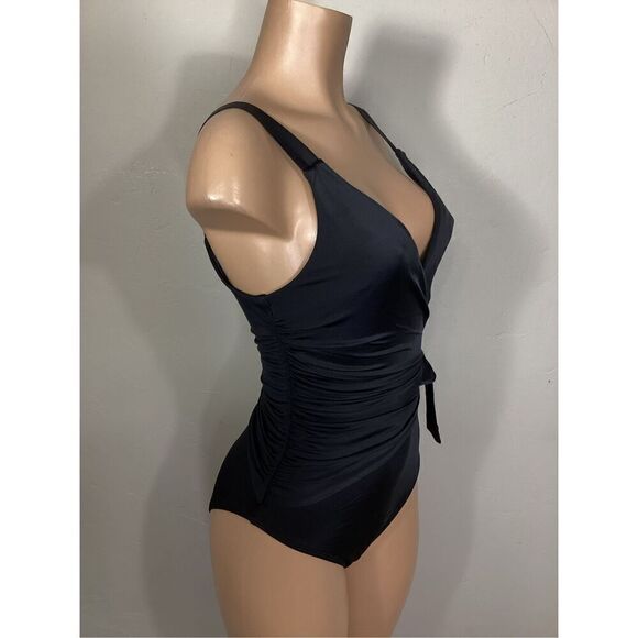 New. HAH (Hot As Hell) black wrap one piece swimsuit. Large. Retails $189 - Picture 7 of 12
